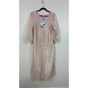 NWT Mi Golondrina Catalina Rayas Amour Heart Print Embroidered Long Dress Medium